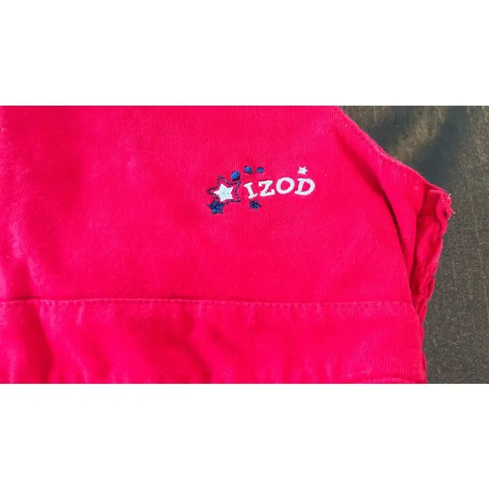 IZOD Halter Dress Toddler‎ Girls 24M Red Tiered Ruffle Star Embroidered July 4th